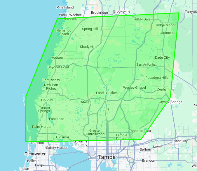 Neuspire Service Area Map